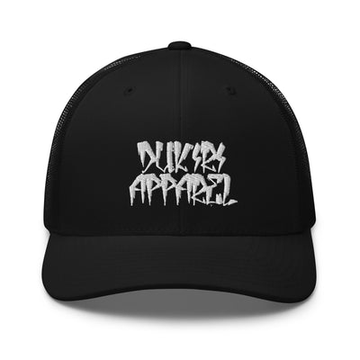 Urban Logo Black Trucker Cap by Dukiri Apparel โ Artist-inspired streetwear accessory
