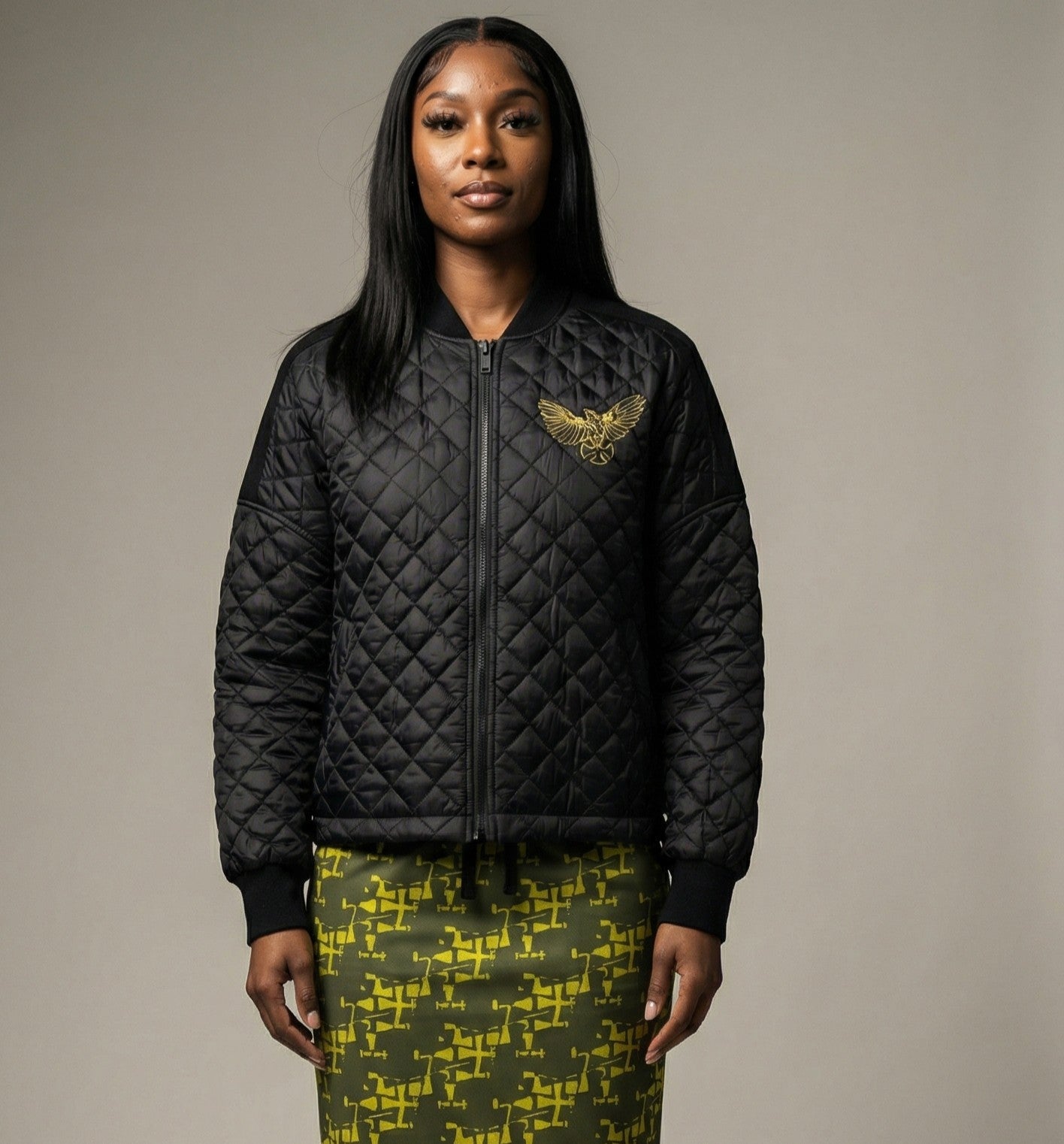 women's streetwear quilted jacket by dukiri apparel
