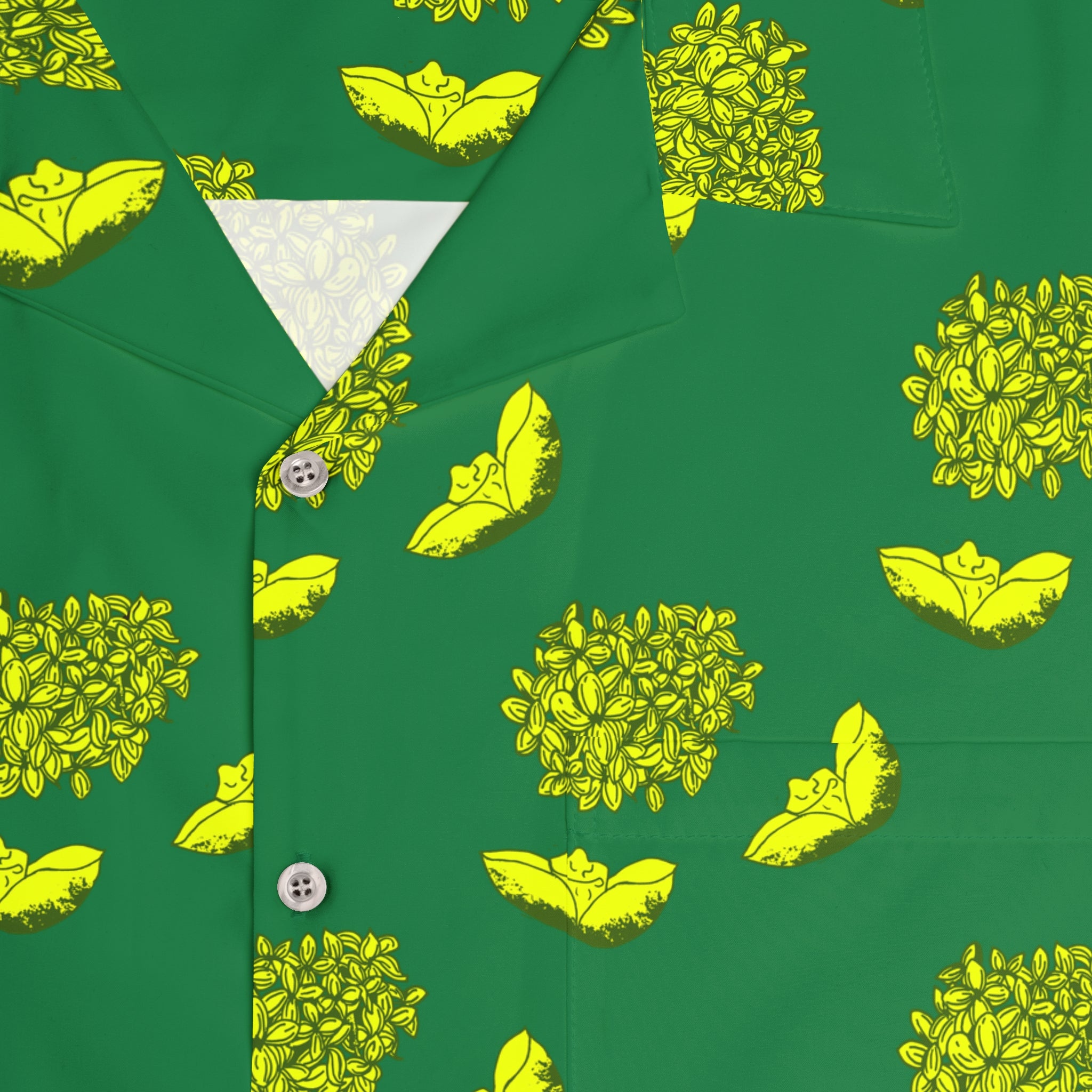 Green Yellow Print G&R Men's Hawaiian Shirt