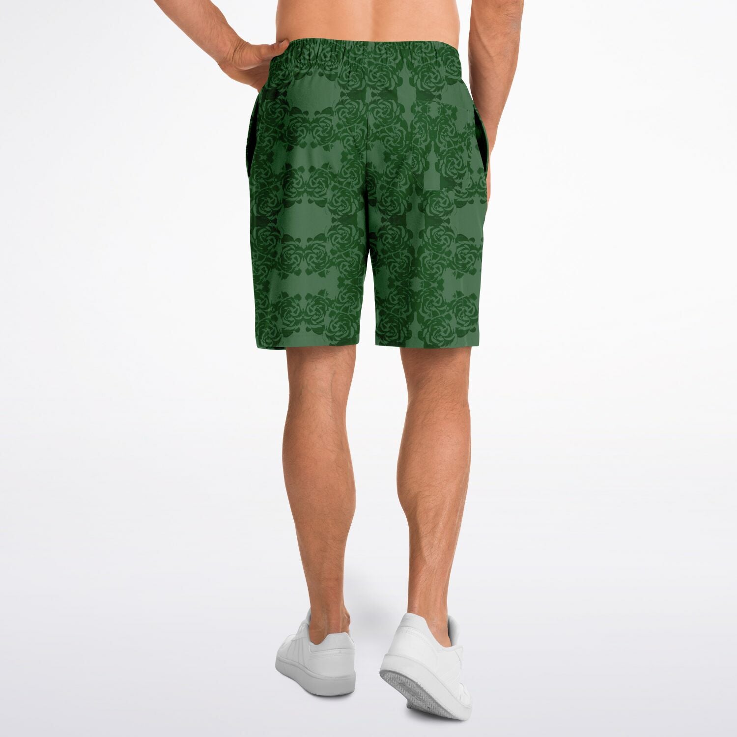 HUNTER GREEN Athletic Long Shorts
