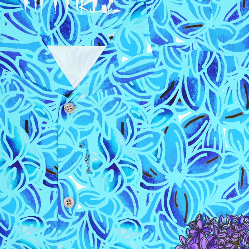 Men's Hawaiian Shirt Mint Blue Lilac