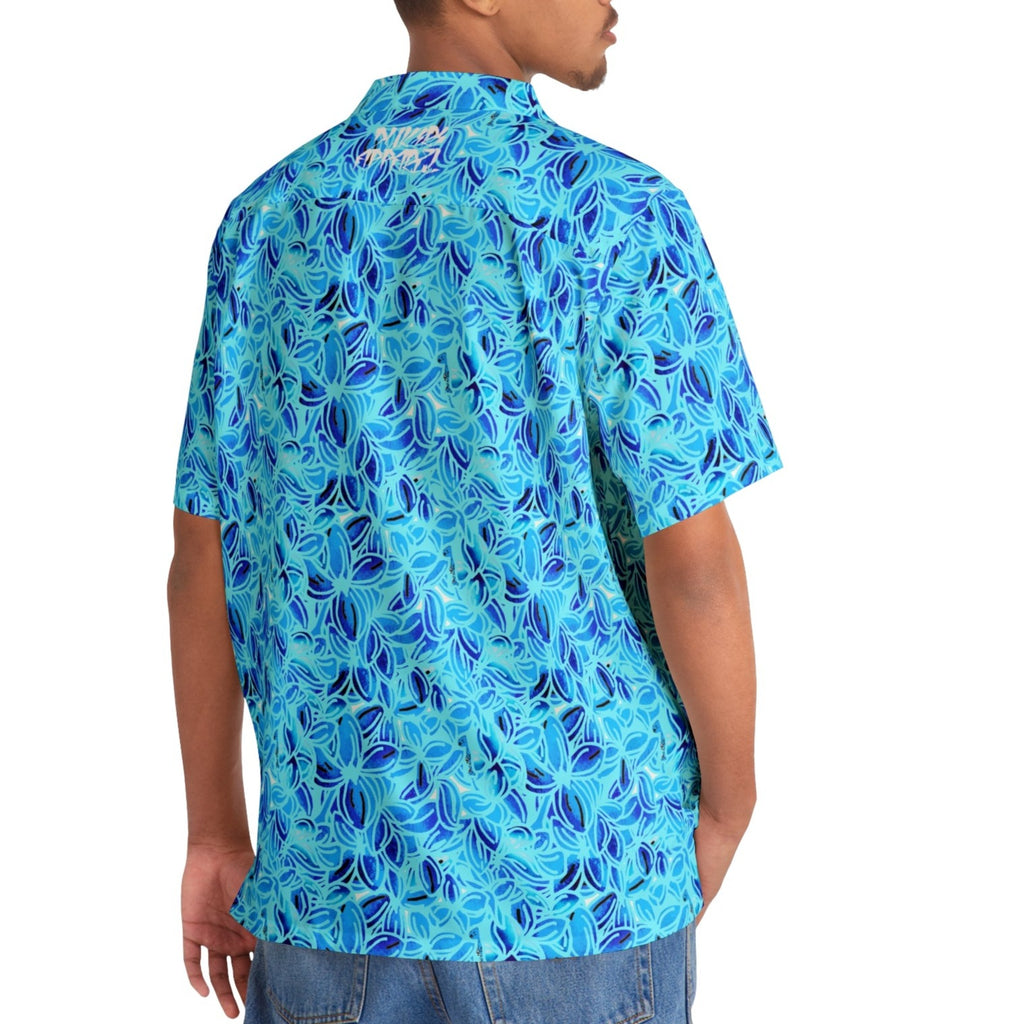 Men's Mid-weight Hawaiian Shirt Mint Blue Lilac