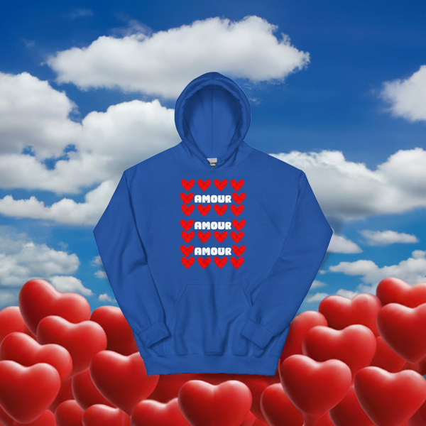 Amour Valentine Royal Blue Hoodie Valentine's Day Merch 