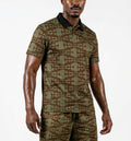 streetwear inspired crusaders cross patterned allover printed polo shirt