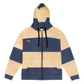 Brushed Blue-Cream Panel Unisex Premium Zip-up hoodie for a streetwear aesthetic