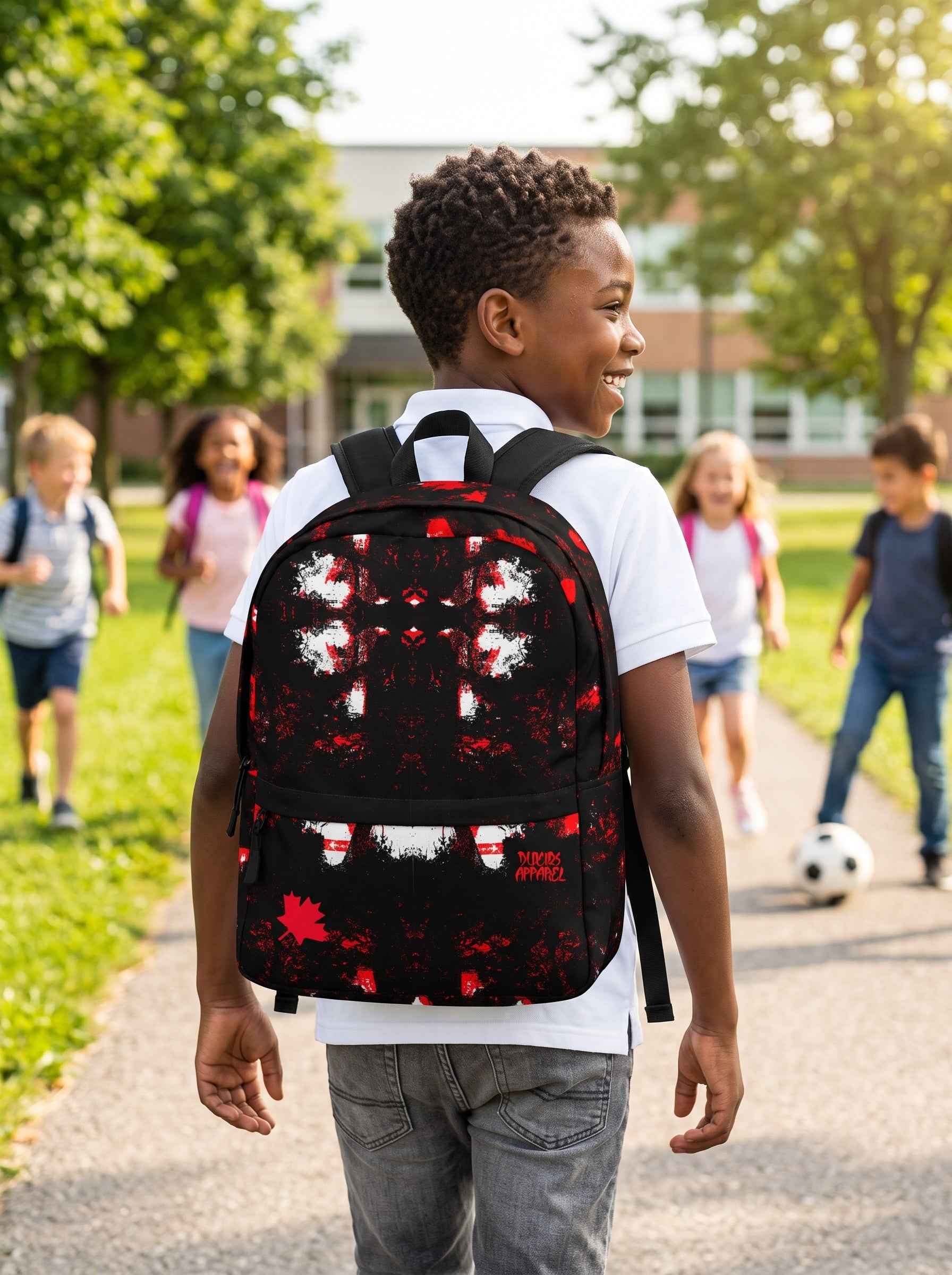 Maple Leaf Black-red Backpack
