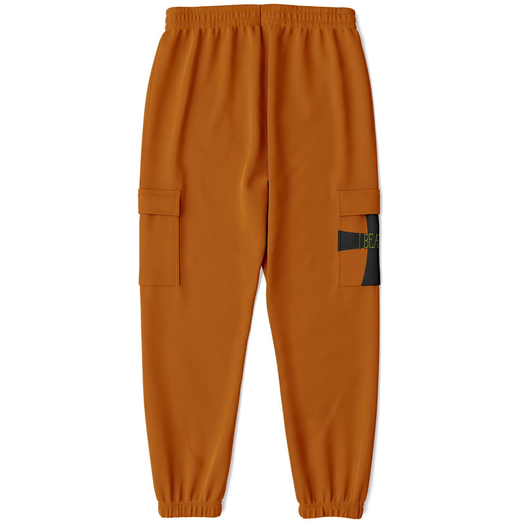 Orange Athletic Men's Cargo Sweatpants-Green Crusaders Pocket Print