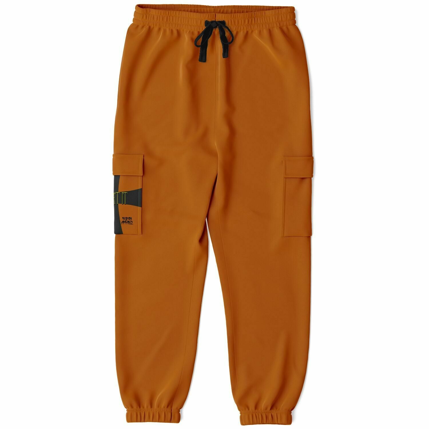 Orange Athletic Men's Cargo Sweatpants-Green Crusaders Pocket Print