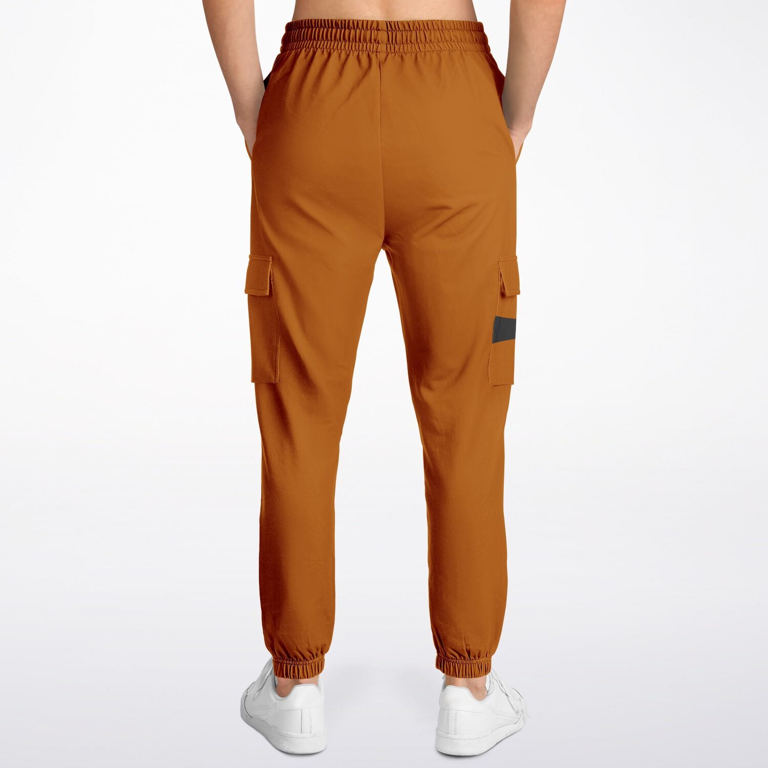 Orange Athletic Men's Cargo Sweatpants-Green Crusaders Pocket Print