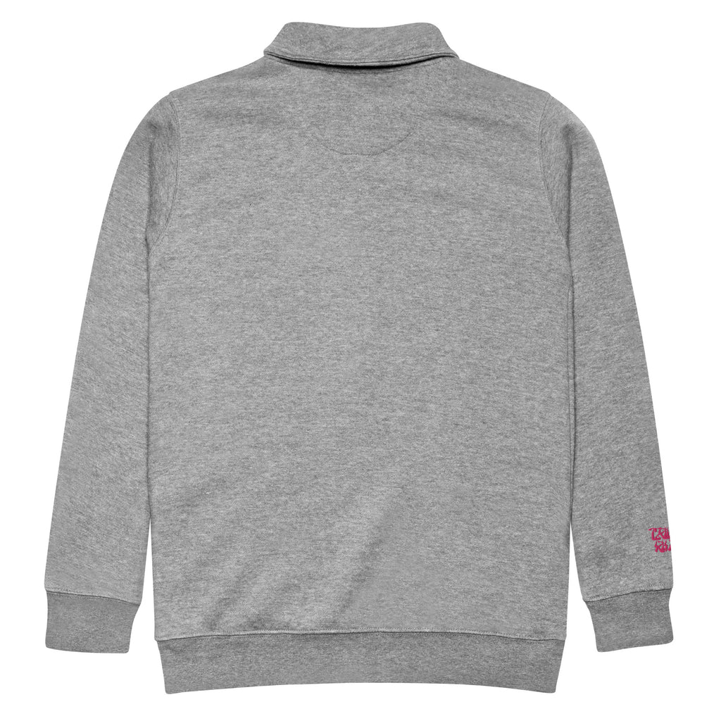 Remember to dream quarter-zip gray embroidered sweatshirt for a casual and cool street aesthetic