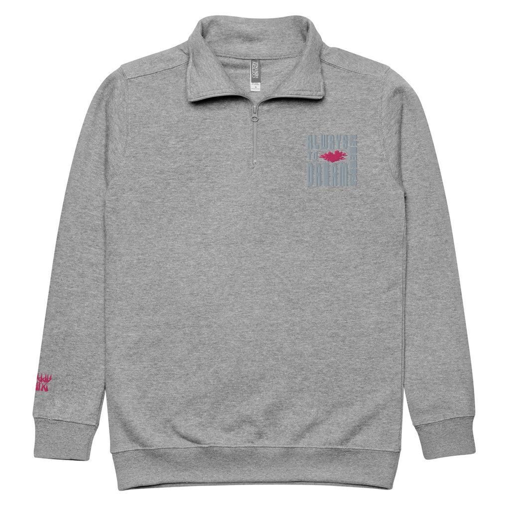 Remember to dream quarter-zip gray embroidered sweatshirt for a casual and cool street aesthetic