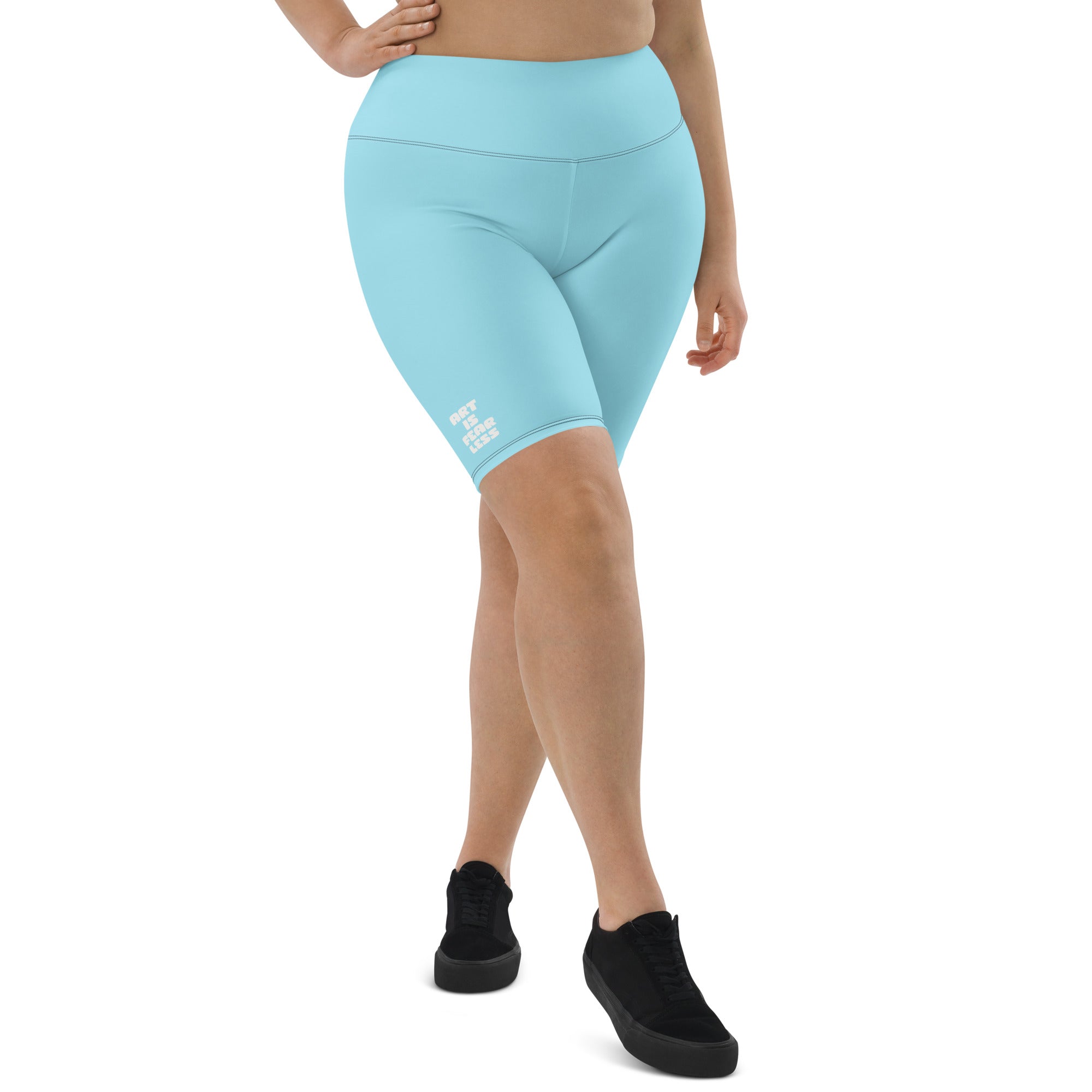 Women's High-waisted Art is Fearless Biker Shorts for activewear and streetwear