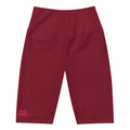 Women's High-waisted Burgundy Biker Shorts with Dukiri Urban Logo
