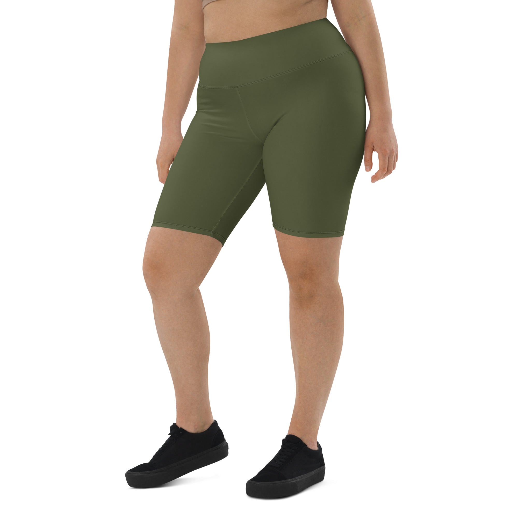 Women's High-waisted Saratoga Biker Shorts with dukiri apparel logo for streetwear