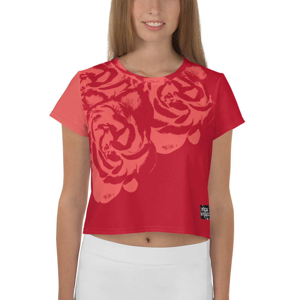 Big Red Rose Crop Tee