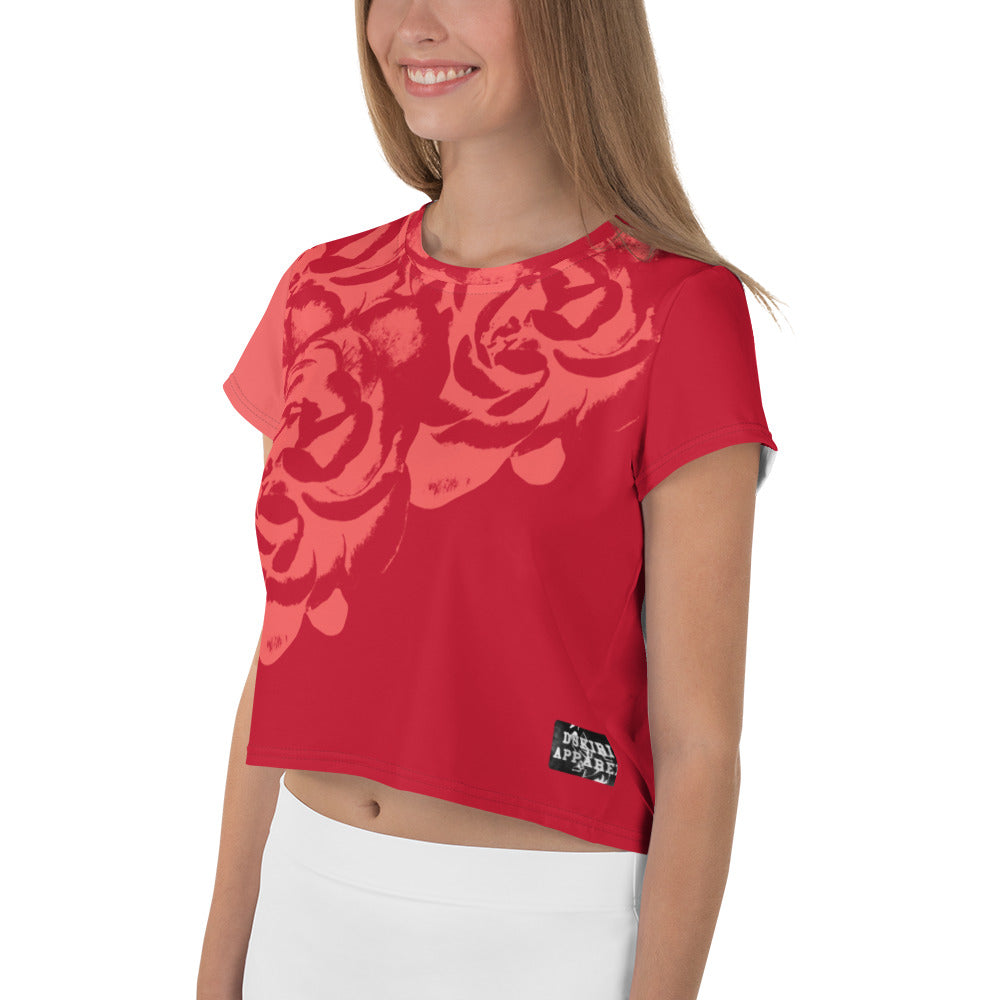Big Red Rose Crop Tee