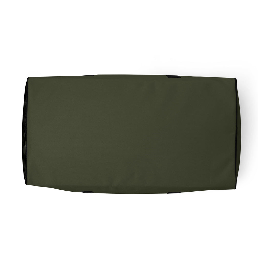 Olive Green Duffle bag-I Beat It Graphic Print