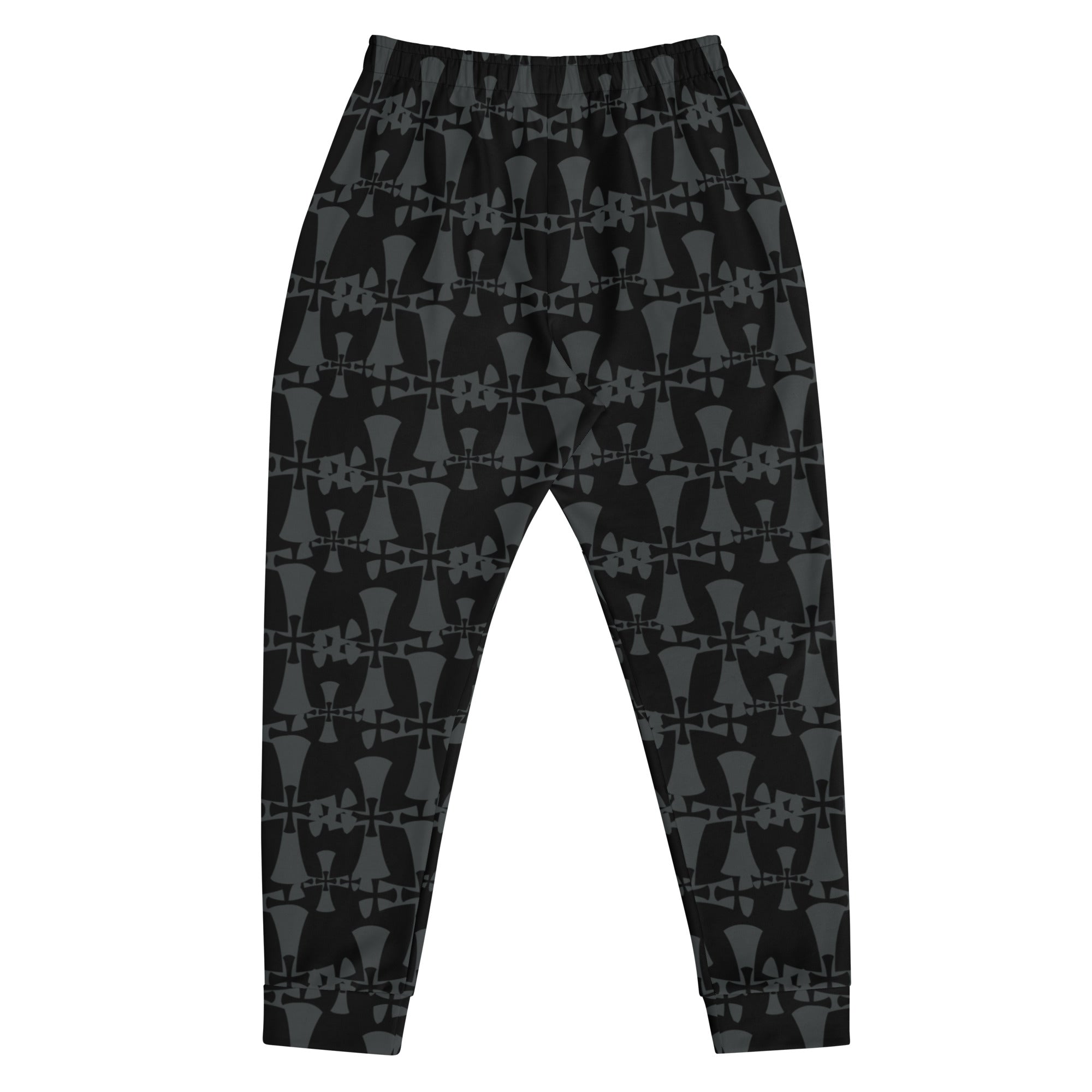 Men's Recycled Black-Gray Joggers-Allover 3 Crusaders Print