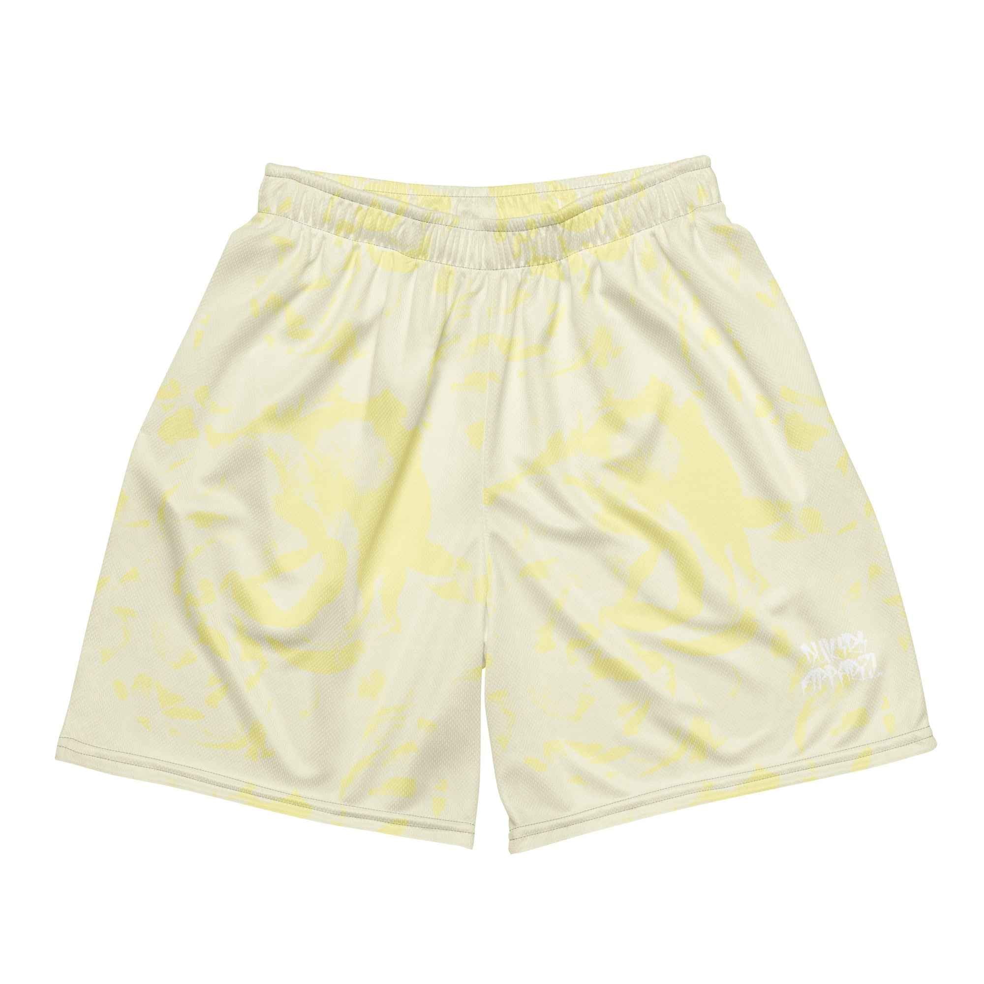 Floral Yellow Unisex mesh shorts