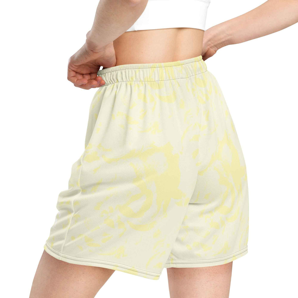 Floral Yellow Unisex mesh shorts