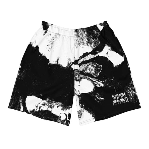 Black Marble Unisex Athletic Long Shorts