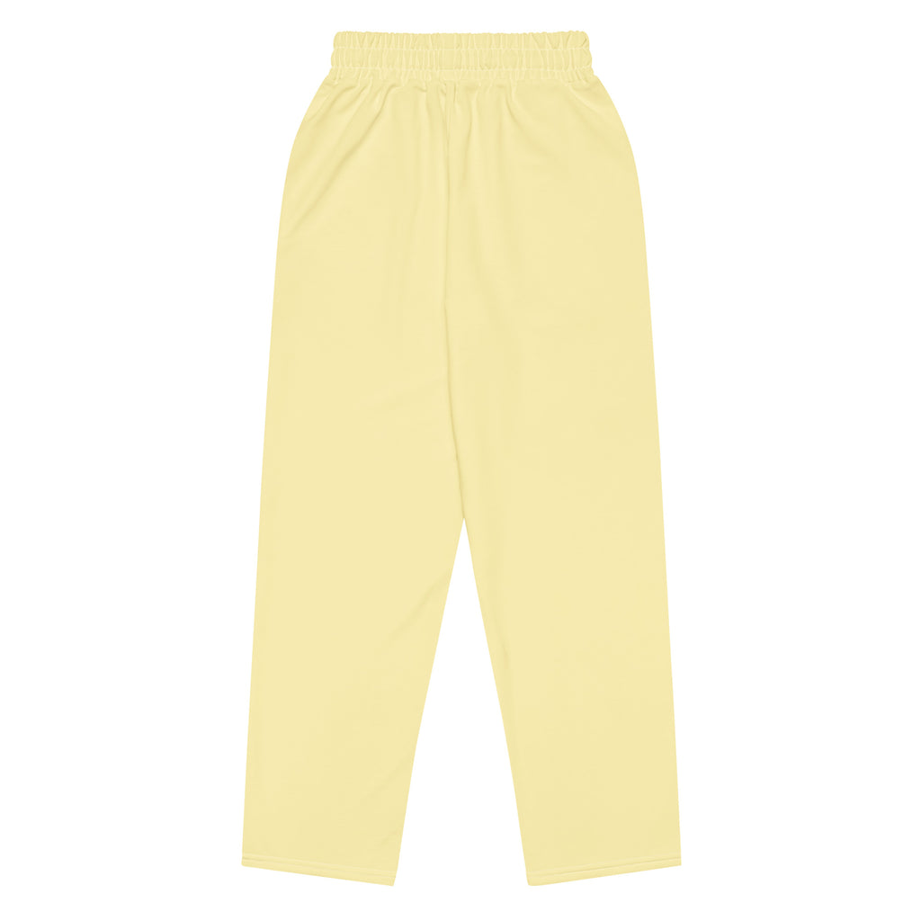 Floral Yellow Unisex Premium Wide-leg Joggers