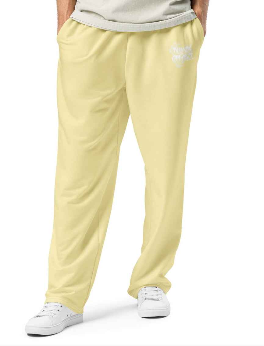 Floral Yellow Unisex Premium Wide-leg Joggers