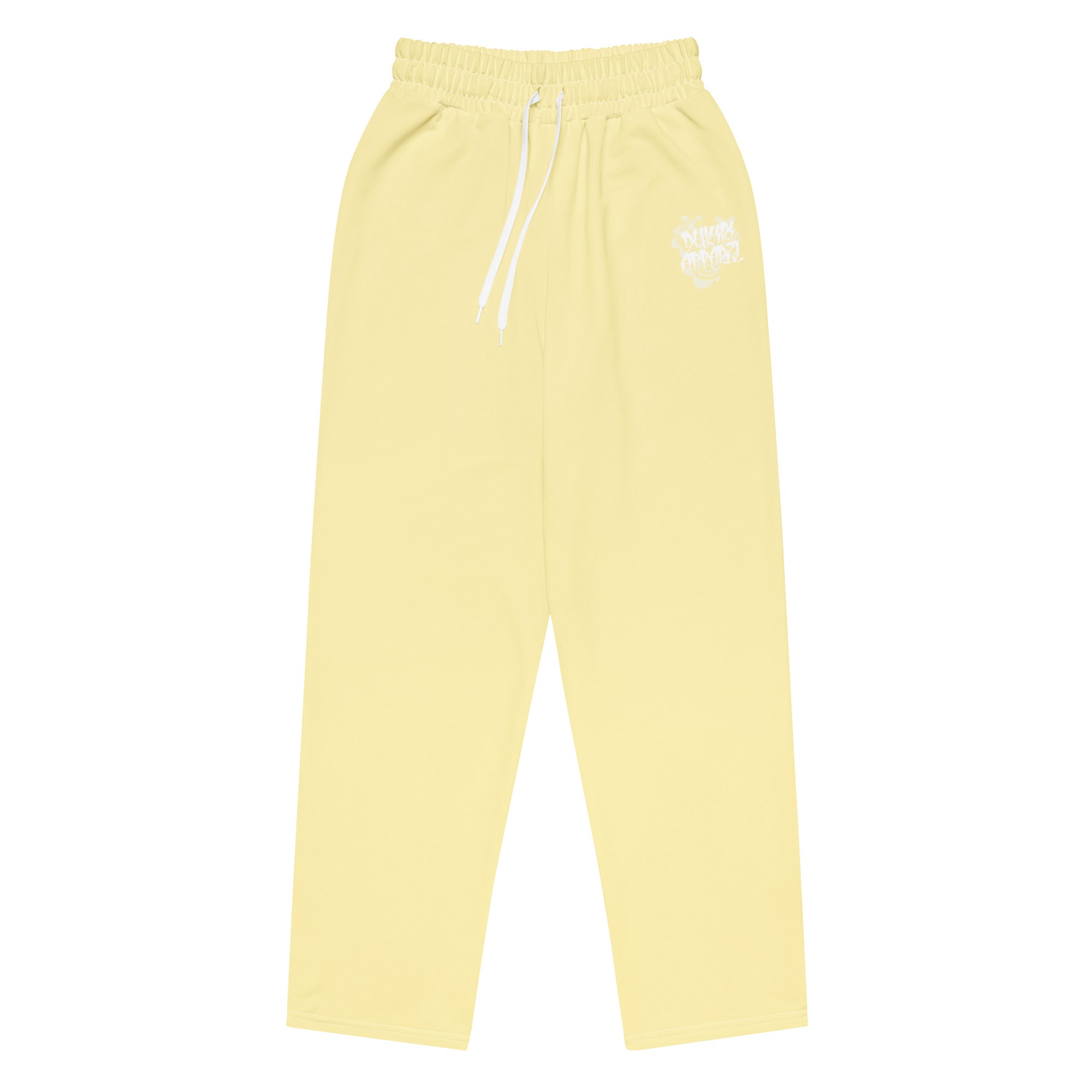 Floral Yellow Unisex Premium Wide-leg Joggers