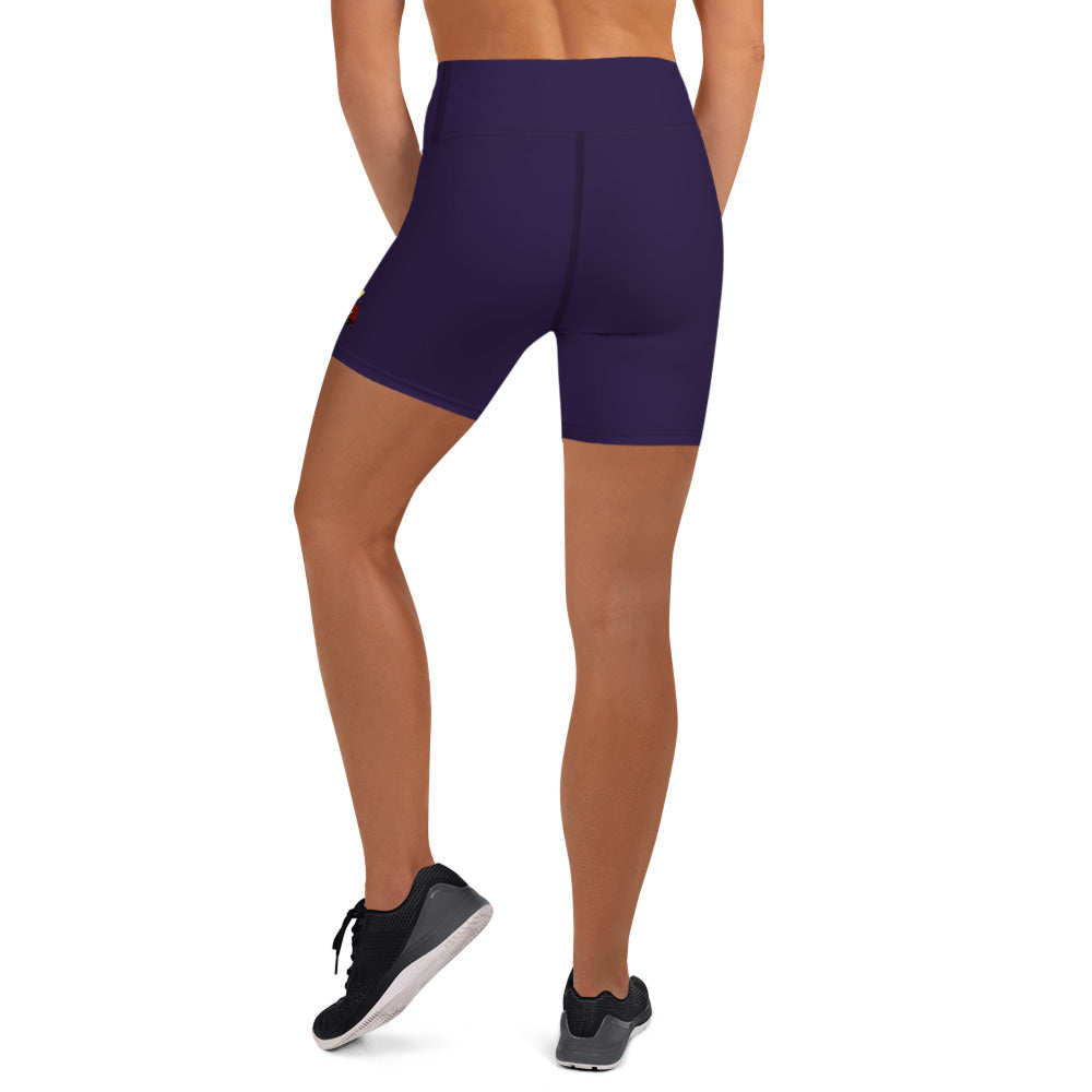 High-waisted Lotus Growth Purple Yoga Shorts