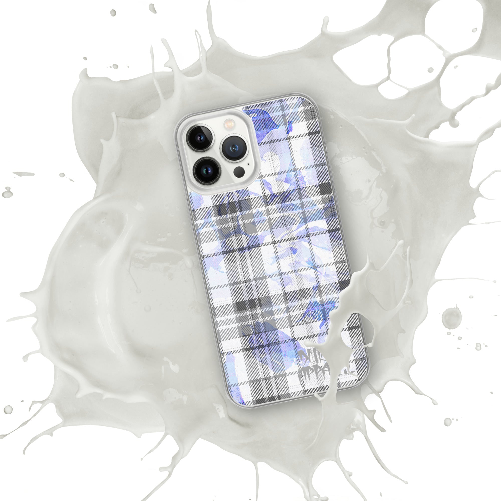 Grey Flannel Pattern Clear iPhone® Case