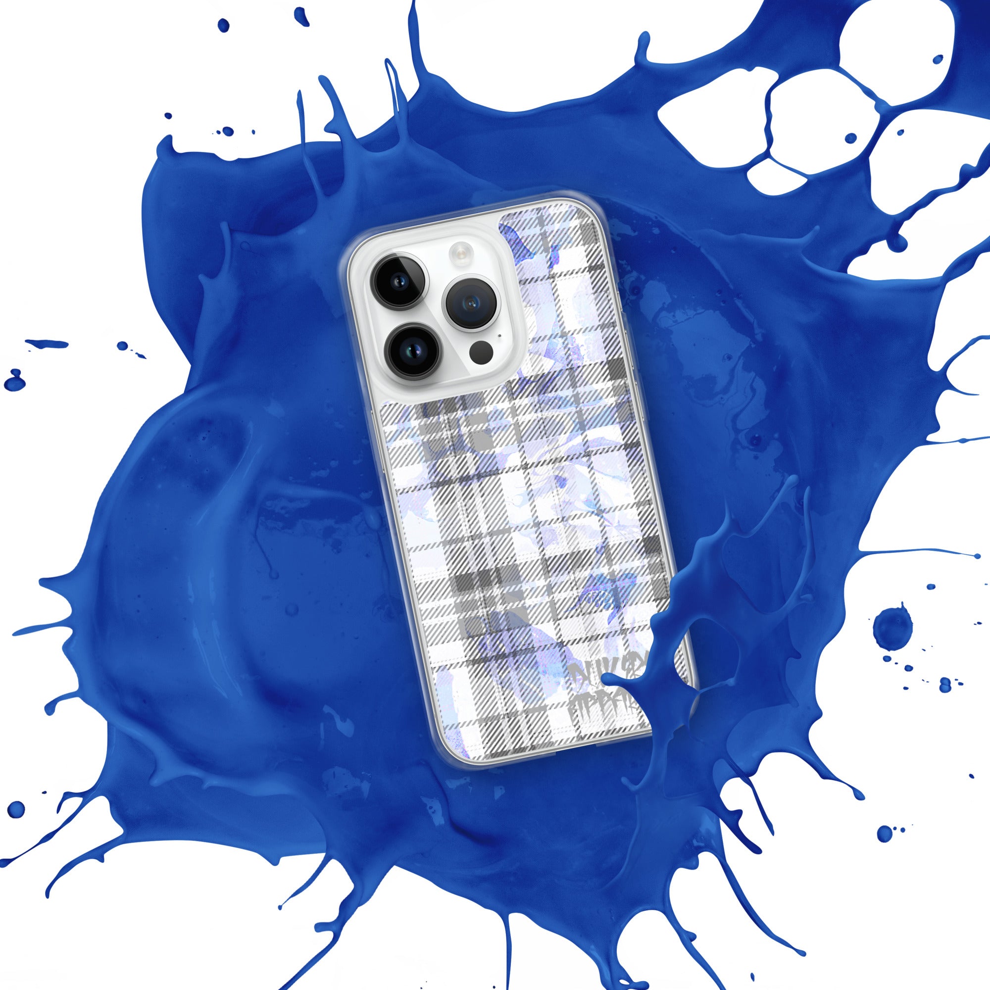 Grey Flannel Pattern Clear iPhone® Case