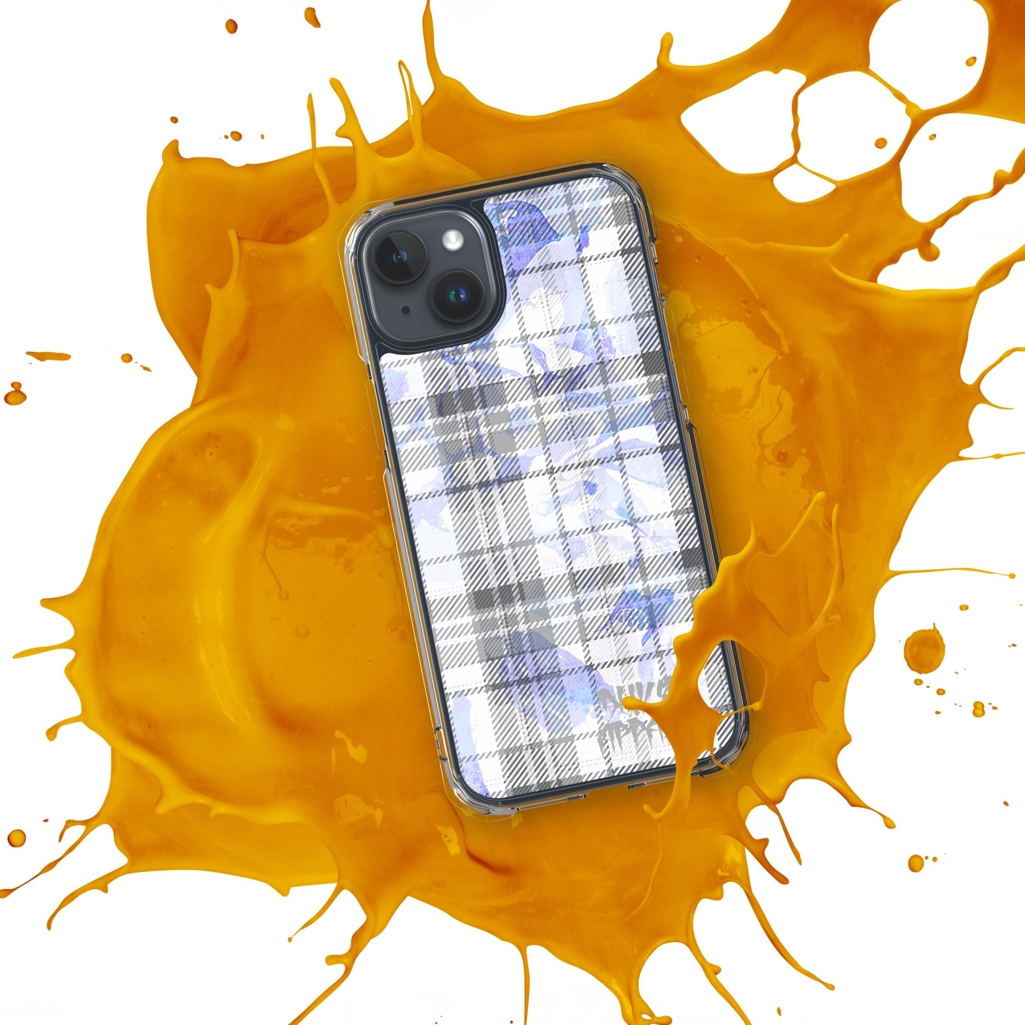 Grey Flannel Pattern Clear iPhone® Case