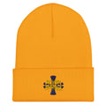 Gold Cuffed Beanie- Embroidered Crusaders Cross Logo