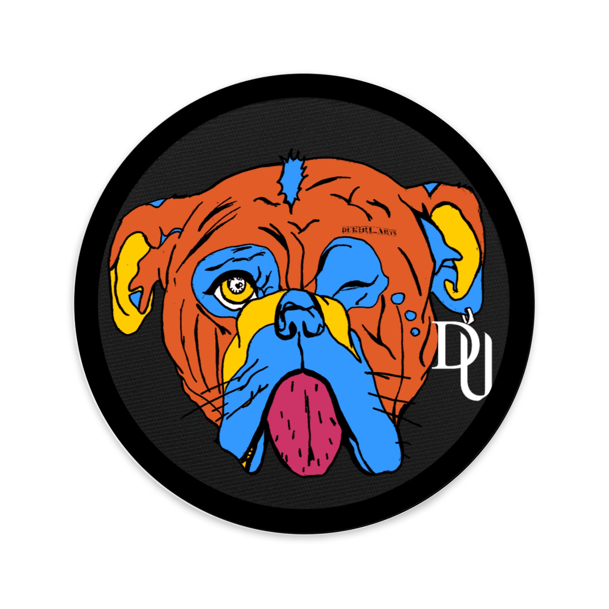 Orange Bulldog Embroidered patches