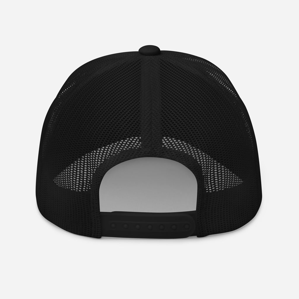 Wavy Lotus Black Trucker Cap