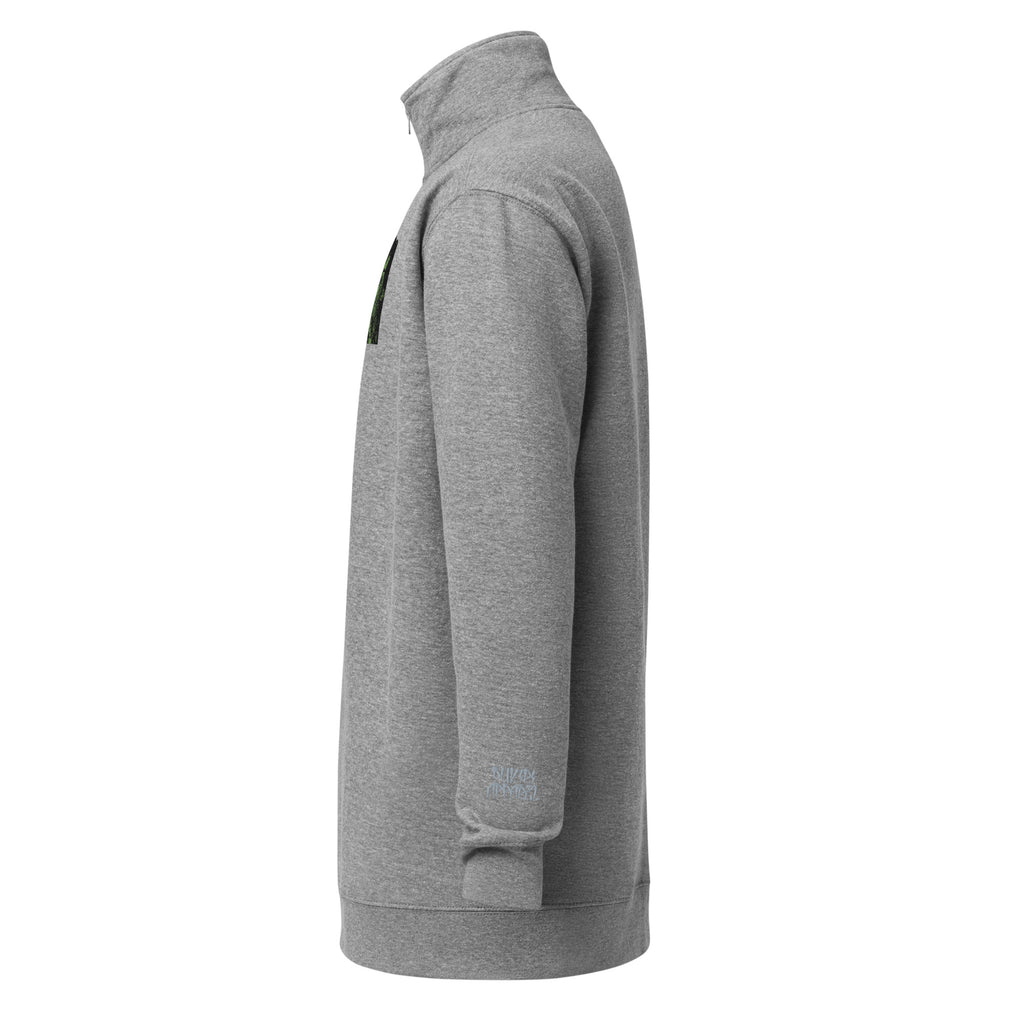 Carbon Gray fleece pullover-Embroidered No Fear Print