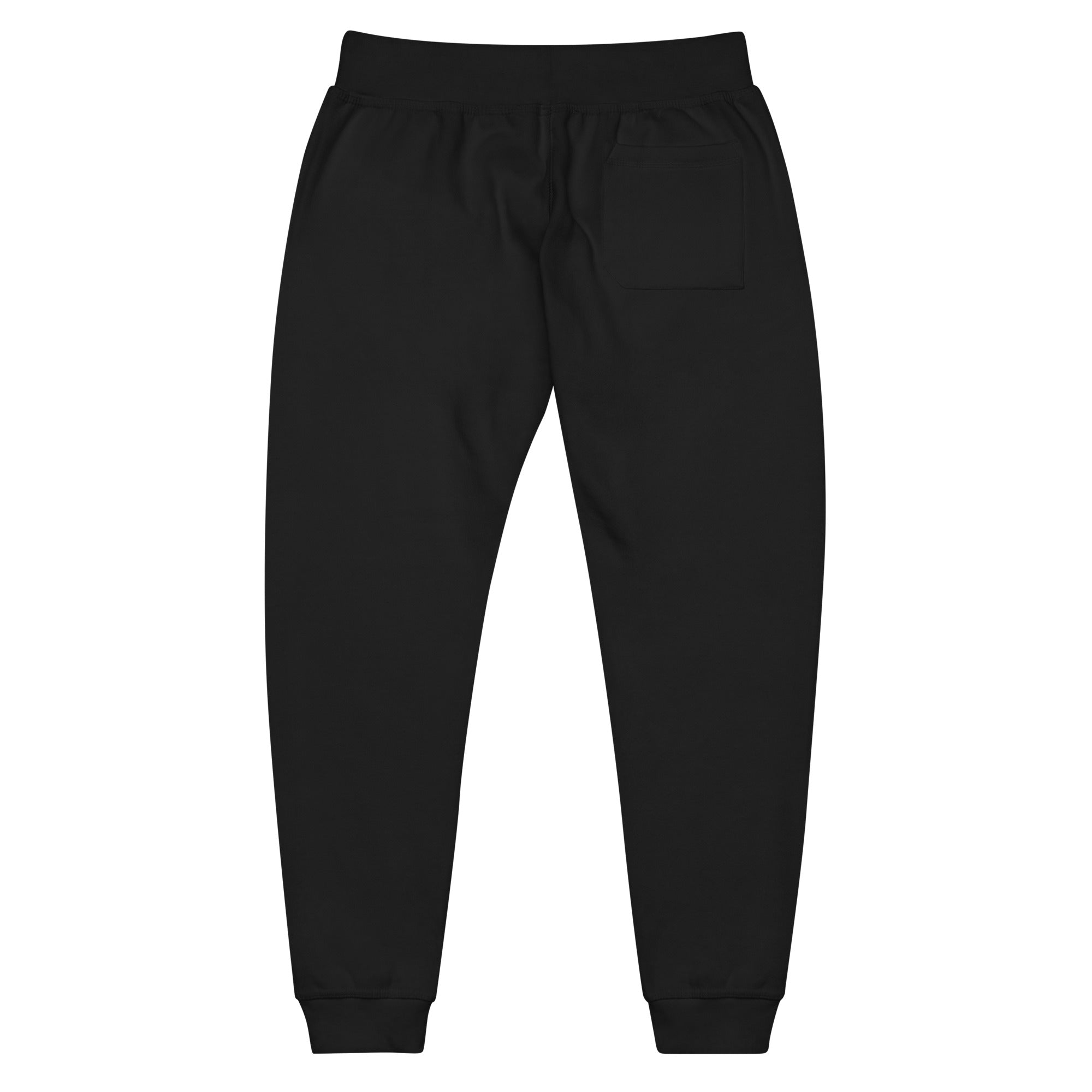 Black Unisex fleece sweatpants-Embroidered Floral
