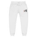 Fleece sweatpants-white-ribbed waist-cocoon embroidery