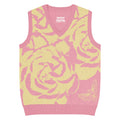 Summer Floral Pink Knit V-neck vest