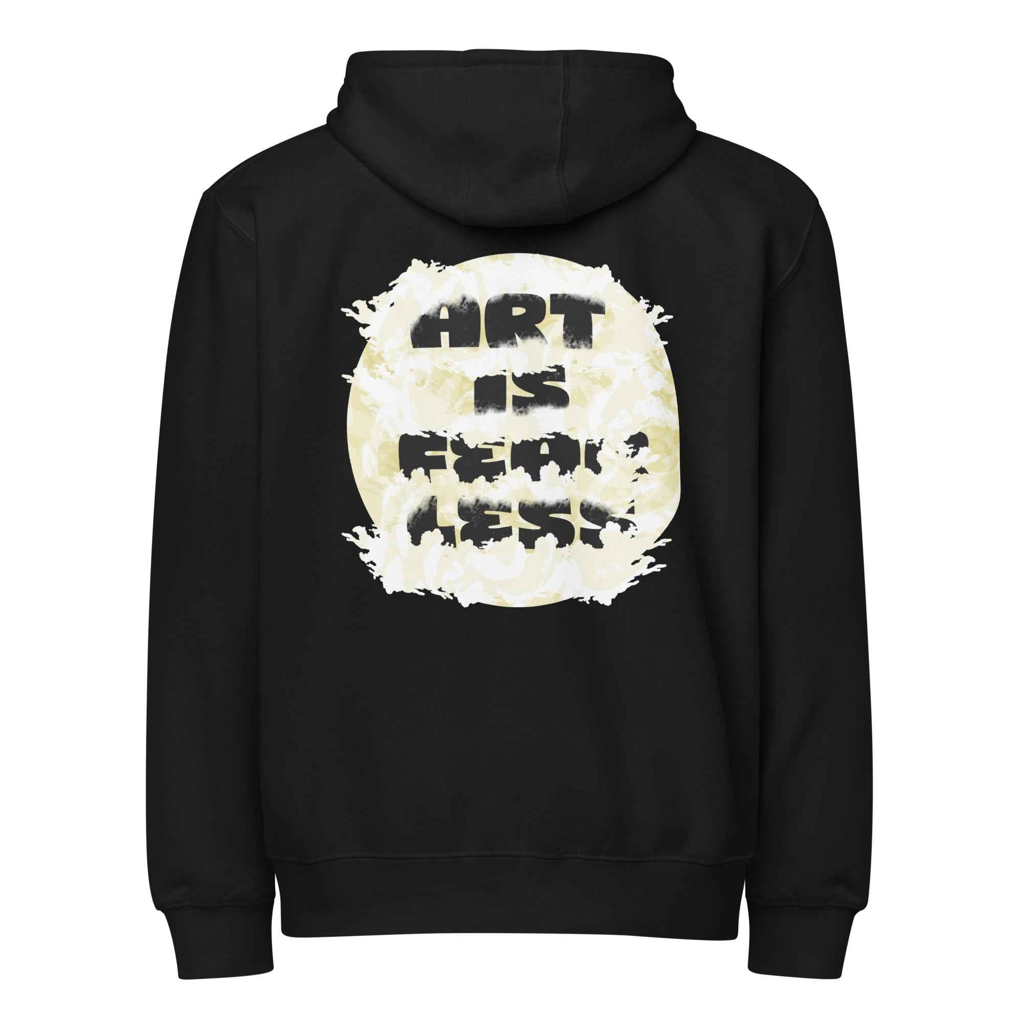 Premium Art Slogan Black Full Zip Unisex Hoodie
