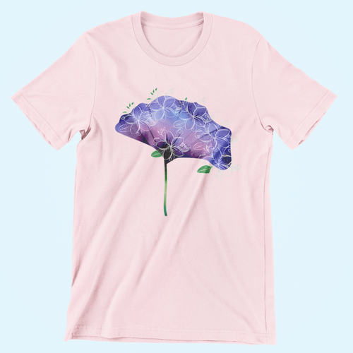 Beautiful Purple Flower Pink T-Shirt