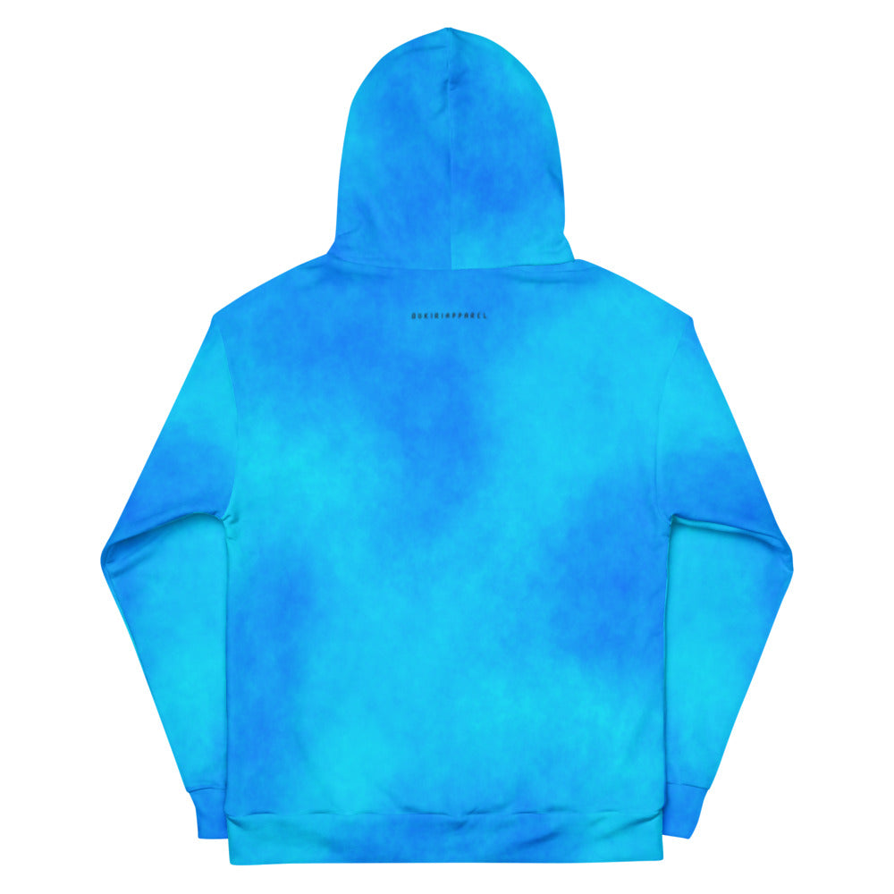 Brushed fleece Blue Hoodie Whale print