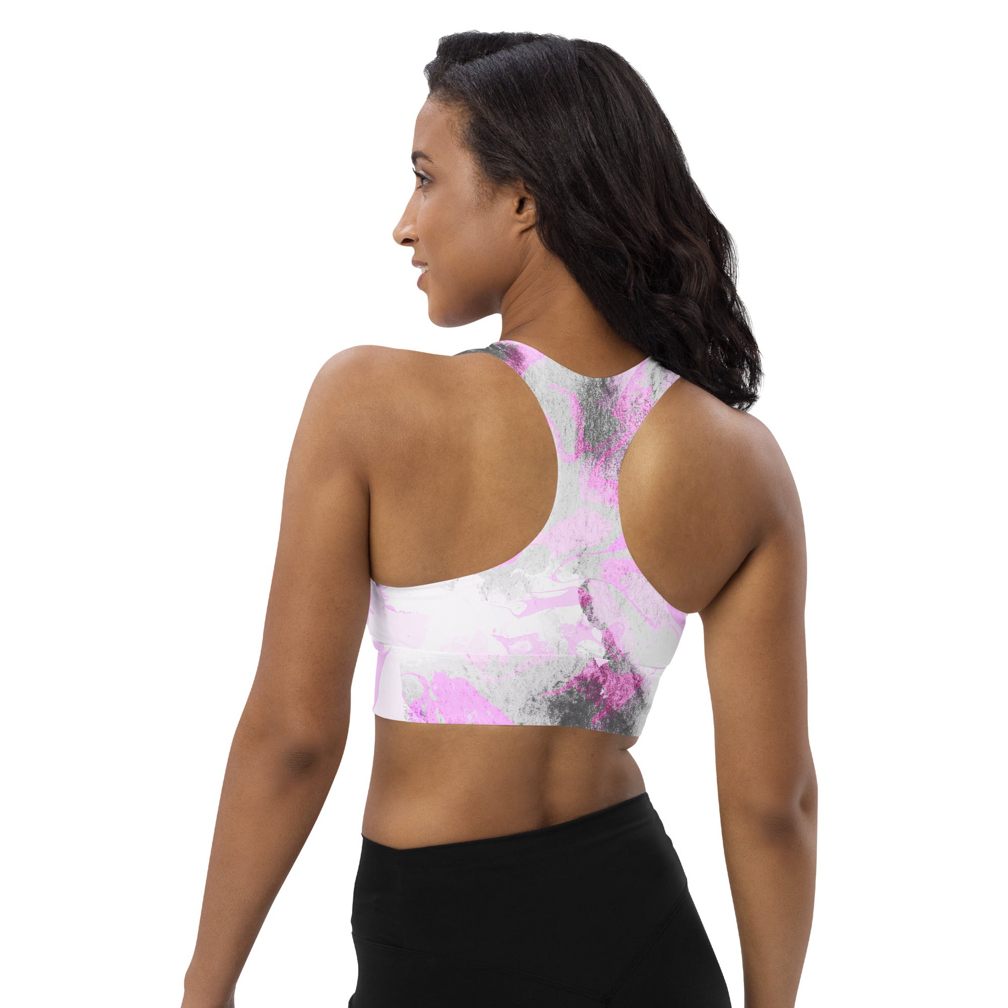 Shadow Black Longline sports bra