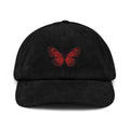 Red Butterfly Corduroy hat