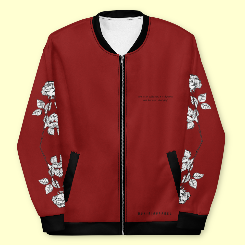 Floral-Red Jacket - Dukiri apparel