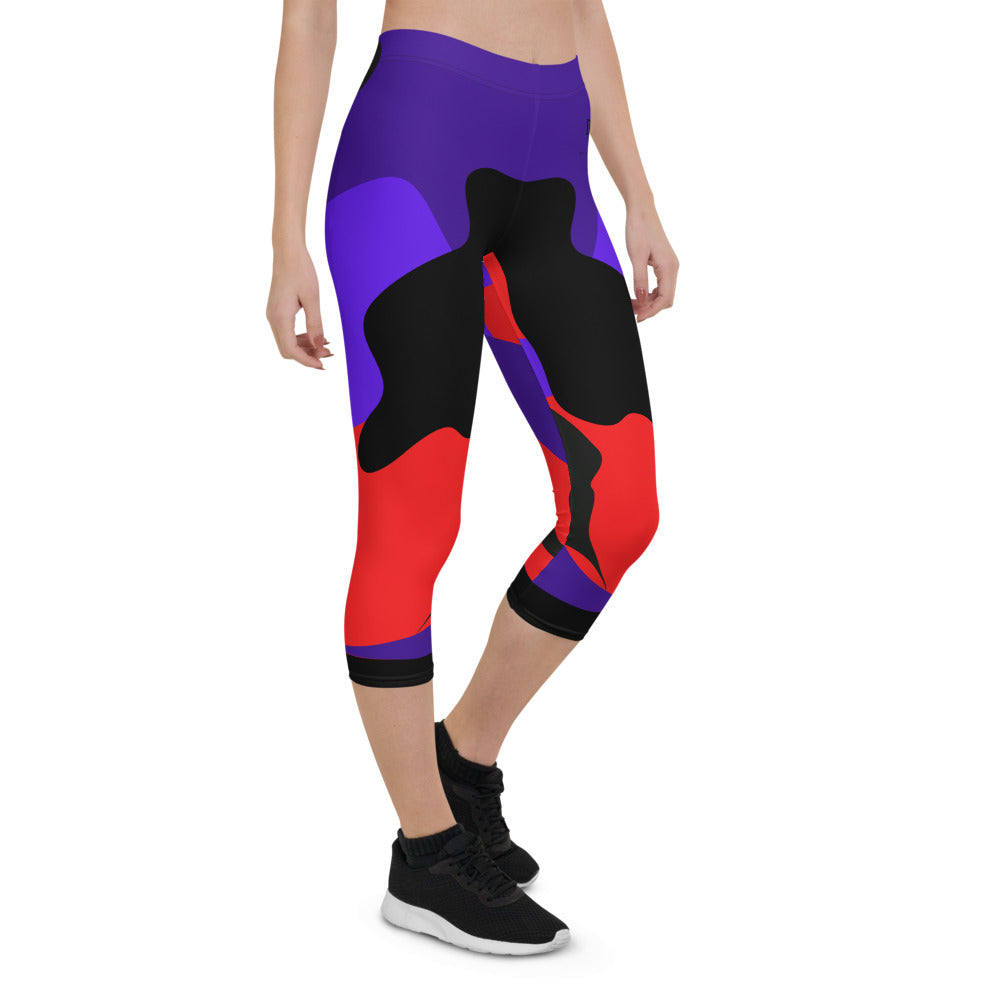 Purple Camo Capri Leggings